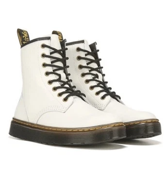 Botas infantis brancas Dr. Martens Jadon 15265100 couro polido liso branco tamanho 4 - Imagem 1 de 4