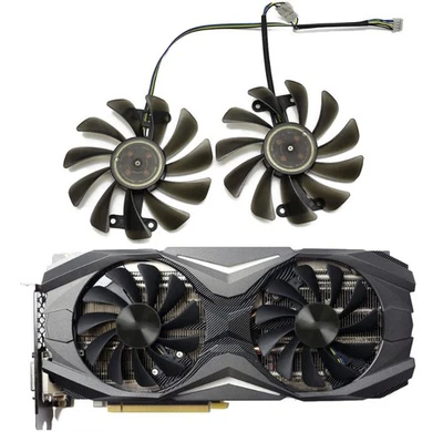 Pair Fans  Cooler Fan Replace For Zotac GeForce GTX 1070 1080 AMP Edition  95mm - Image 1 of 4