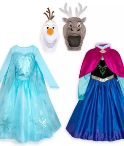 Frozen Disney Store 5-teiliges Kostüm Set Halloween Elsa Anna Olaf Sven Größe 4 - Bild 1 von 16