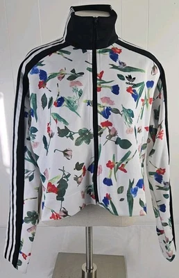 Chaqueta corta Adidas con estampado floral de tulipán para mujer talla pequeña Foto 1 de 4