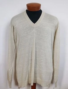Maglione scollo a V $990 nuovo senza etichette originale BALLANTYNE Italia CASHMERE SETA LINO IT-48/L - Foto 1 di 8