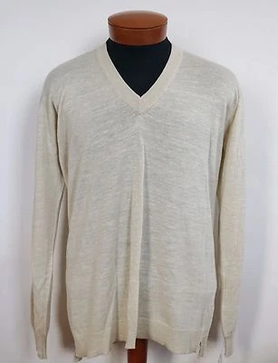 $990 NUEVO SIN ETIQUETAS Auténtico Suéter BALLANTYNE Italia CACHEMIRA SEDA LINO Tejido Cuello en V IT-48/L Foto 1 de 4