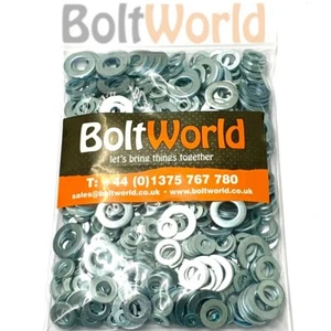200, MEZCLADO EN EL PAQUETE M3 M4 M5 M6 M8 FORMA DE UNA LAVADORA PLANA BRILLANTE CHAPADA EN ZINC BZP - Imagen 1 de 3