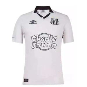 Umbro Santos Brazilian Soccer Team Charlie Brown Jr 1992 White T-Shirt L Size - Picture 1 of 6