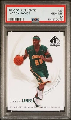 PSA 10 GEM MINT 2010 SP AUTHENTIC LeBRON JAMES #23 CAVS 70078 BJ130 - Image 1 of 2