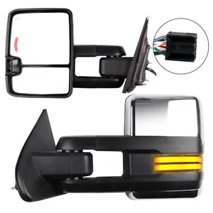 For 2014-2018 Chevy GMC Towing Mirrors Chrome Power Heated LED Signal - Imagen 1 de 13