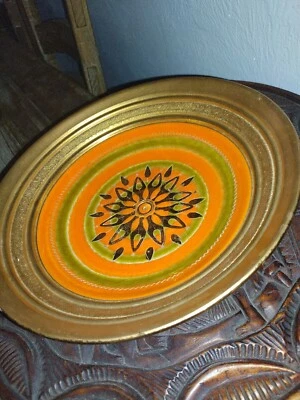 Cuenco de exhibición Bittossi para Rosenthal Netter naranja y dorado Foto 1 de 4