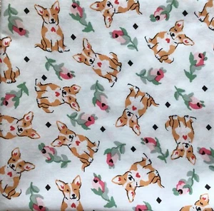 50cm x 50cm Square Cath Kidston Corgi Pedigree Dogs Puppy Lightweight cotton new - Picture 1 of 7