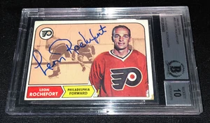 LEON ROCHEFORT SIGNED 1968 TOPPS FLYERS CARD BECKETT AUTHENTICATED MINT 10 AUTO - Picture 1 of 2