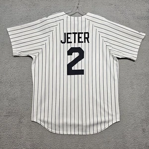 Derek Jeter New York Yankees Jersey Majesitc Pin Stripe Stitched Vintage MLB #2 - Picture 1 of 22
