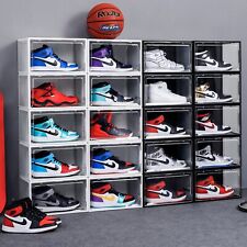 Stackable Magnetic Shoe Storage Box Organizer Sneaker Case Side/Front Container