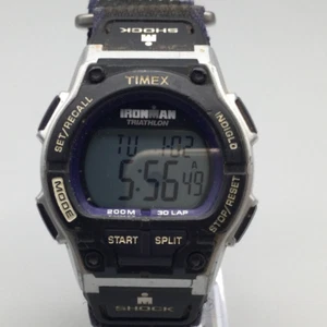 Timex Ironman Shock Watch Men Indiglo 38mm Silver Tone 200M Indiglo New Battery - Picture 1 of 16