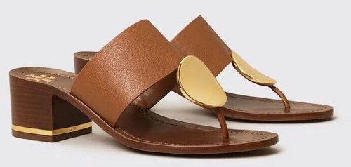 NUOVISSIMO Sandalo Tory Burch taglia 6 5 Patos Disco Pelle Mou Marrone Oro