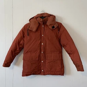 Woolrich Burnt Orange Down Jacket Women M Puffer Ski Vintage READ - Picture 1 of 12