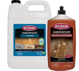 Weiman Hardwood Floor Cleaner and Polish - 128 Ounce Cleaner and 32 Ounce Po... - Picture 1 of 9