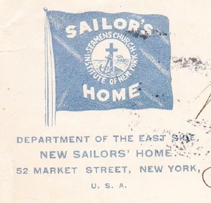 Sailor’s Home New York City Sta B 5c Lincoln to Germany Cover 6t - Picture 1 of 3