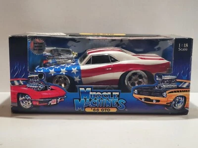 Muscle Machines 1966 Pontiac GTO 1:18 Scale Diecast 66 Veteran Patriot Model Car - Image 1 of 4