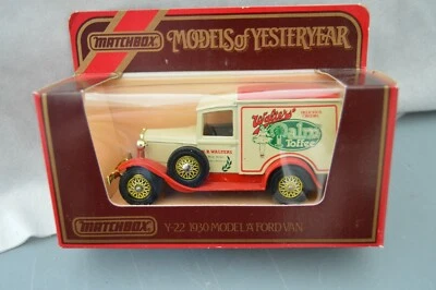 MATCHBOX MODELS OF YESTERYEAR Y-22 1930 MODEL A FORD VAN WALTERS PALM TOFFEE - Image 1 of 2