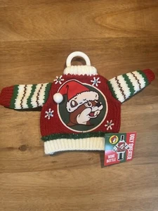 NEW Buc-ee’s Beaver Santa Bucee Ugly Christmas Sweater for Wine Bottle Cover NWT - Picture 1 of 2