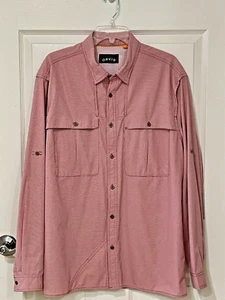 Orvis Shirt Men's Large Red Outdoor Fishing Button Open Air Caster Vented - Picture 1 of 13