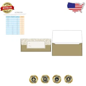 250 Gold Damask Currency Envelopes - Self-Seal for Cash Gifts & Celebrations - Picture 1 of 3