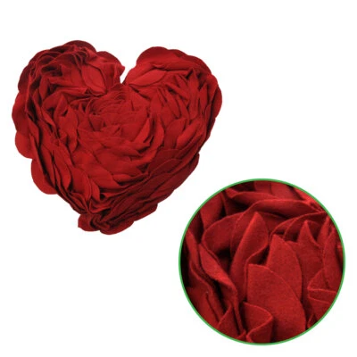 Unique Romance Valentine's Day Heart Shaped Rose Petals Appliqued Cushion 42 ... - Image 1 of 2