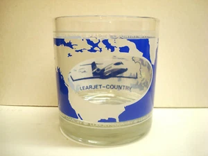Learjet Country Oval Window Model 24 Old Fashioned Glass Blue White Ocean Globe - Picture 1 of 8