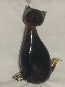 Schöne XL - mundgeblasene Glas Katze Figur Briefbeschwerer - Wohndeko. Kostenloser Versand - Bild 1 von 6