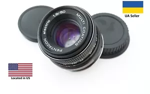 Vintage DDR black MC PENTACON electric 1.8/50mm M42/Canon EF mount portrait lens - Picture 1 of 11