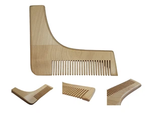 Wooden Beard Comb & Shaping Tool – Natural Men's Grooming Kit for Perfect Beard - Picture 1 of 10