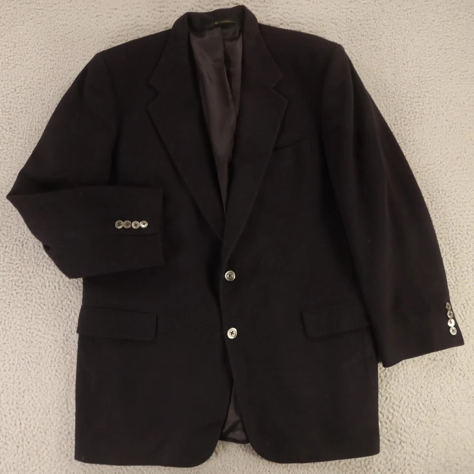 VTG Flannel Jacket L Blue 100% Wool Brushed Woolen Blazer USA Nacre Buttons 44R - Image 1 of 4