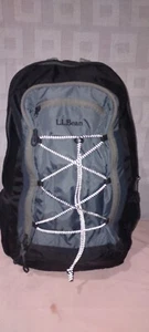L.L. Bean Black Backpack Elastic Crisscross Front Clean Large Capacity 19” - Picture 1 of 7