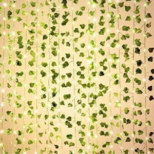168 FT Artificial Ivy Garlands with 400 LED /132FT String Light Fake Vines for - Picture 1 of 9