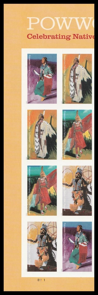 US 5978a-5981a 5981c Powwows imperf NDC plate block 8 LL MNH 2025 - Image 1 of 1