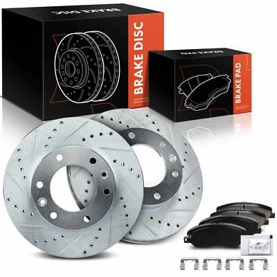 6 передних боковых перфорированных тормозных дисков и тормозных колодок для Hyundai Entourage Kia Sedona - Изображение 1 из 4