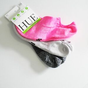 3 HUE Air Sleek Liner with Cushion Socks U17380 Neon Pink One Size - NWT