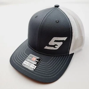 Richardson 112 Trucker Cap Hat Mesh Snapback Gray & White Snap-On Embroidered - Picture 1 of 5