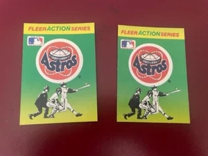 (2) 1990 Fleer Action Series Baseball Houston Astros Stickers Collectibles - Picture 1 of 2