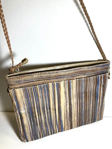 BORSA A TRACOLLA / POCHETTE CONVERTIBILE VINTAGE CORET MONTREAL CANADA MULTICOLORE PELLE DI SERPENTE - Foto 1 di 4