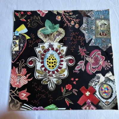 Designer Fabric Sample Christian Lacroix  Cocarde Reglisse Cotton 15.5 x 15.5 in - Image 1 of 3