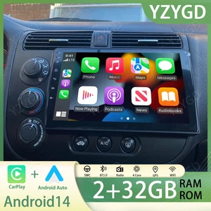 9INCH For Honda Civic 2000-2005 Carplay Car Radio GPS Navi Android 14 BT Screen - Picture 1 of 24