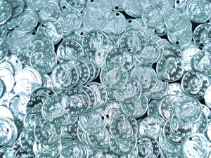 Belly Dancing Coins 10mm Silver 50pc DIY Costumes Dance Stage Jewellery - Picture 1 of 2