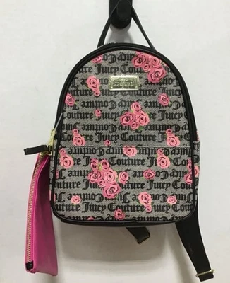Новый, Juicy Couture мини рюкзак черный цветочный с сертификатом подлинности EUC - Изображение 1 из 4