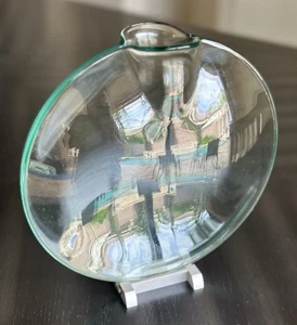 "Florero de vidrio disco redondo PHILIPPI 10"" sobre soporte cromado - minimalista moderno - Alemania" - Imagen 1 de 10