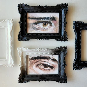 Framed ACEO SET Original man Eye the Gaze miniature - Picture 1 of 9