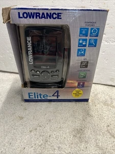 Lowrance Elite - 4 Fish Sonar Finder With Original Box - Picture 1 of 12