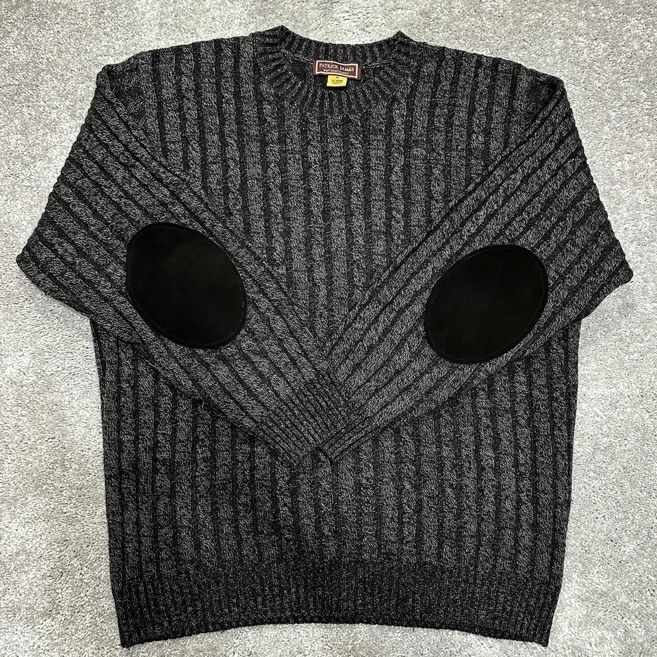 Vintage Patrick James Men’s Sweater XL Merino Wool Elbow Patch Fisherman Grandpa - Image 1 of 4