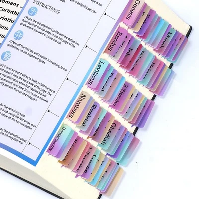 Laminated Bible Tabs for Women&Men，75 pcs Large Print for Bible StudyRainbow ... - Image 1 of 4