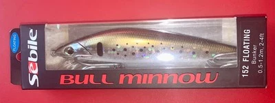 SEBILE BULL MINNOW 152 FLOATING LURE 6” 2 oz IN BUNKER COLOR - Image 1 of 3