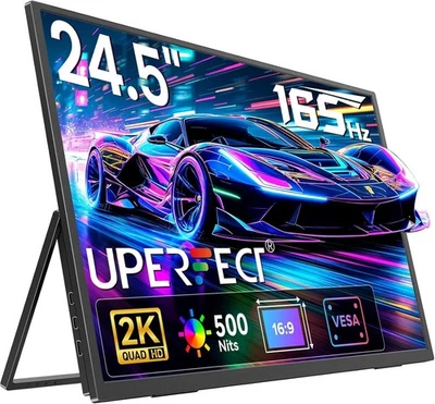 UPERFECT 24.5” Portable 2K Large Gaming Monitor Built-in 180° Adjustable Base - Image 1 of 4